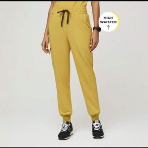 Figs light gold Zamora jogger scrub pants